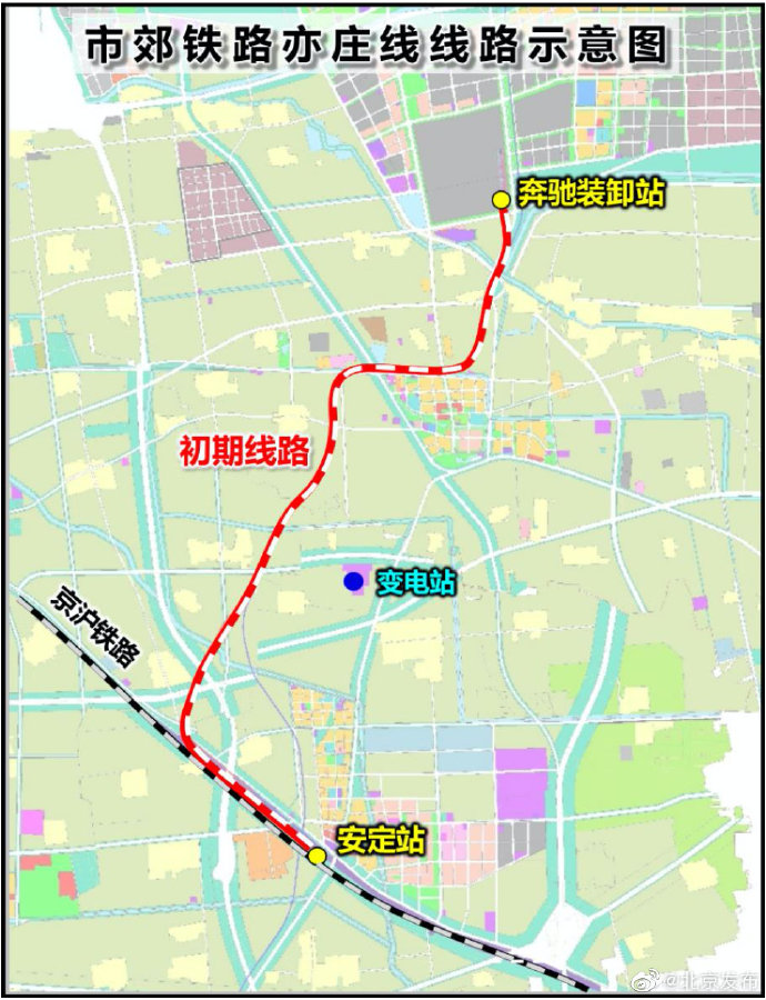 北京市郊铁路亦庄线预计年底开工
