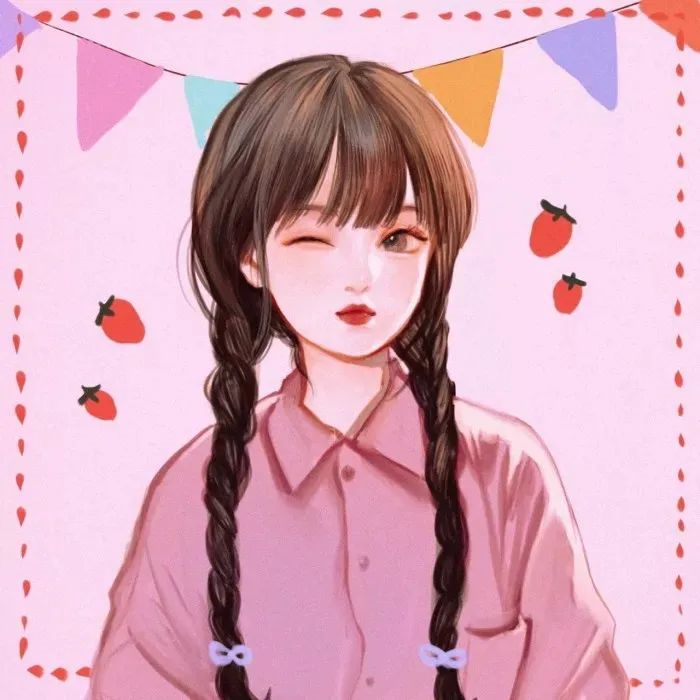 插画头像手绘风格女生头像好看到想哭
