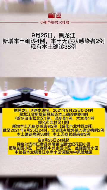 黑龙江新增2例本土无症状感染者
 （黑龙江新增2例本土无症状感染者）-图1