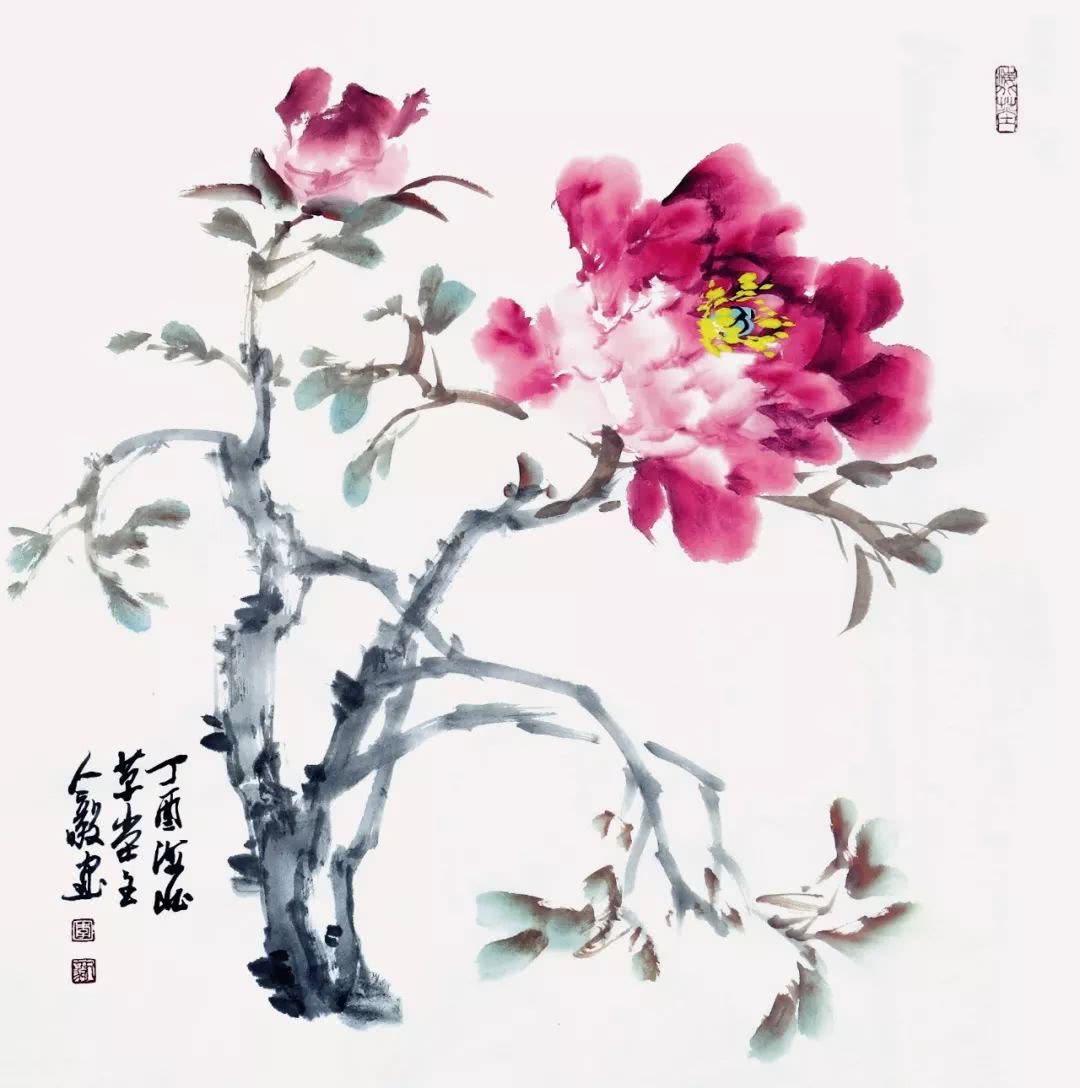 国画技法:写意牡丹构图技法