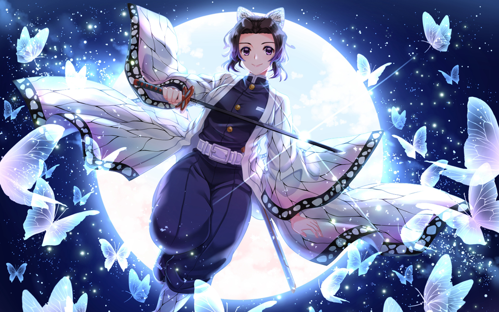 动漫鬼灭之刃蝴蝶忍高清桌面壁纸 看点快报