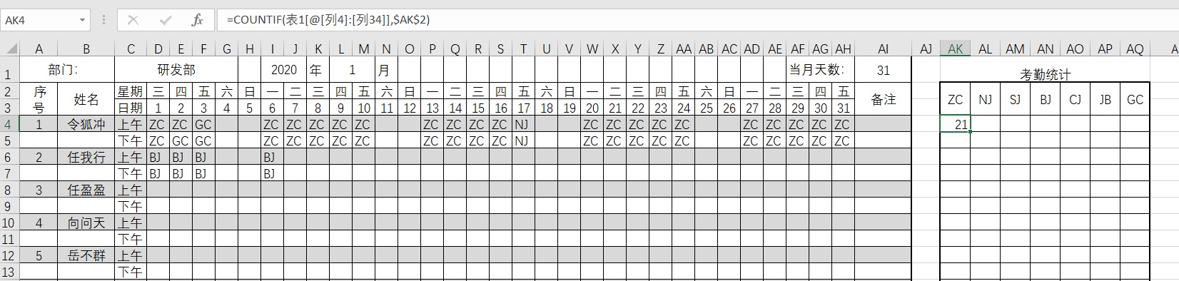 用excel为公司制作一个属于自己的考勤记录表 看点快报