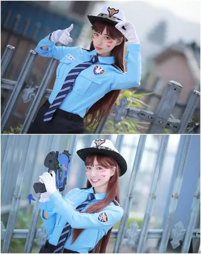 举起手来 韩国美女cosplay 守望先锋 女警d va 看点快报