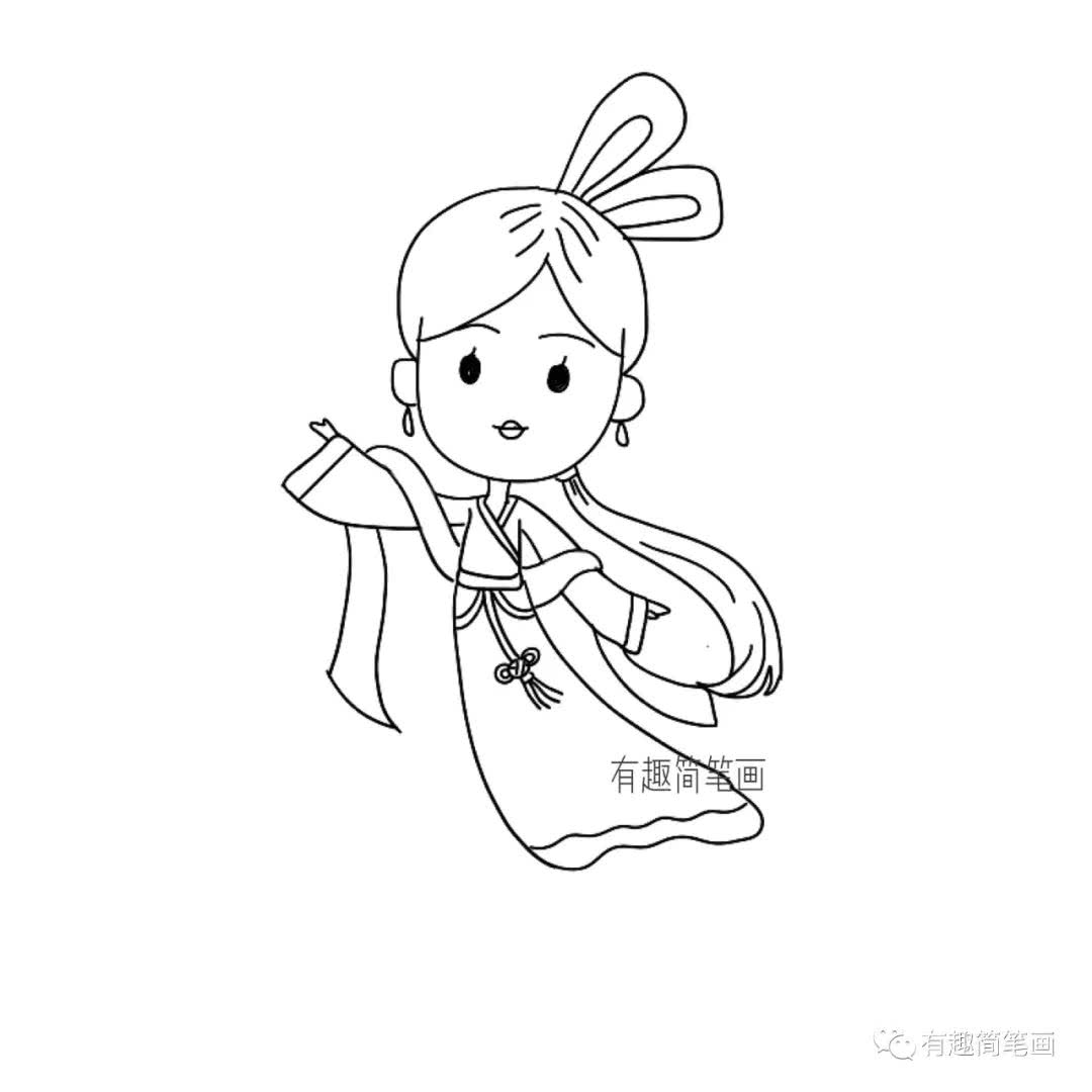 嫦娥,后羿,中秋节,简笔画,王母娘娘,绘画