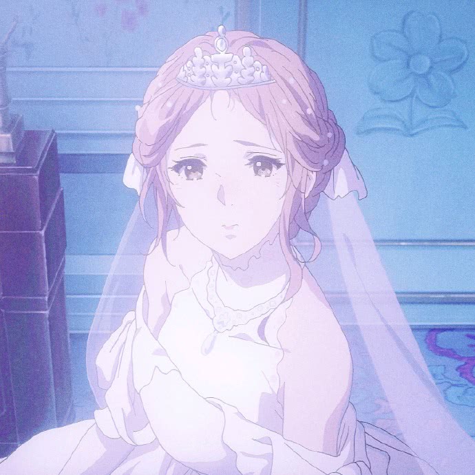 动漫头像:穿着白色婚纱的新娘,温婉大方