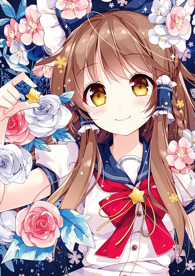 动漫人物图集:身穿校服的动漫美少女,别有风味哟!