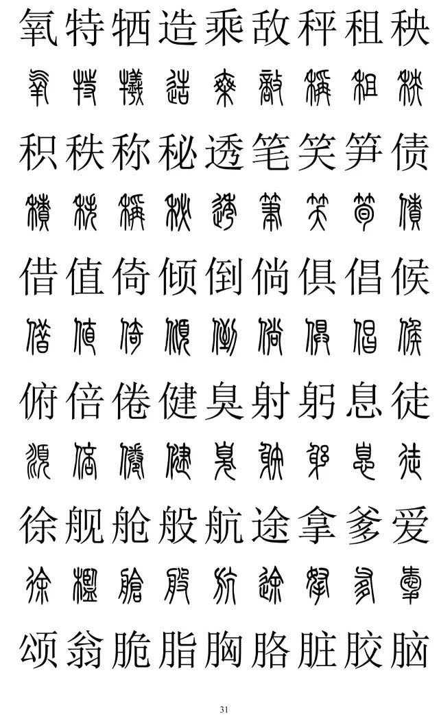 篆书楷书对照2500字,不收藏准后悔!