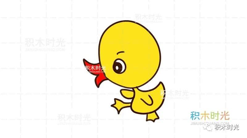 动物简笔画大全,画鸭子简笔画第8种,积木时光简笔画大全