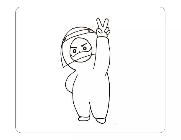 简笔画,医生,疫情,防护服