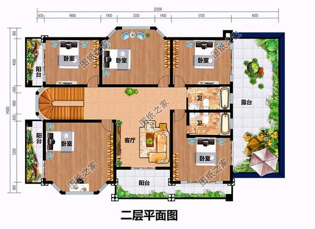 客厅,厨房,餐厅,土灶房,卧室,卧室(带卫生间),卫生间,车库; 二层户型