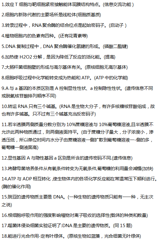 128条 高中生物 答题陷阱 汇总 理科生抓紧看 看点快报