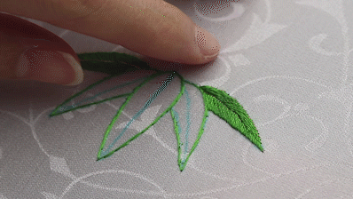 红茶的刺绣练习日记:竹叶