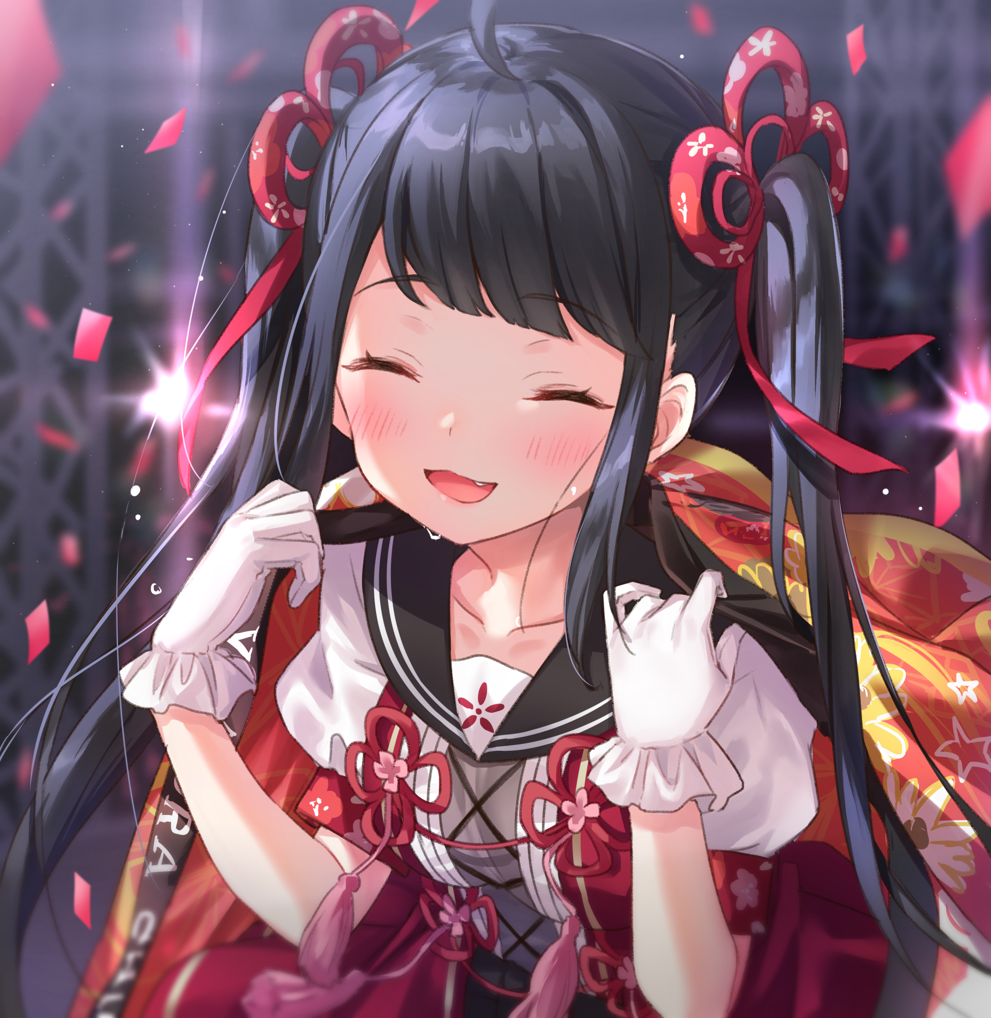 the sea breeze gently blows the girls long hair, little