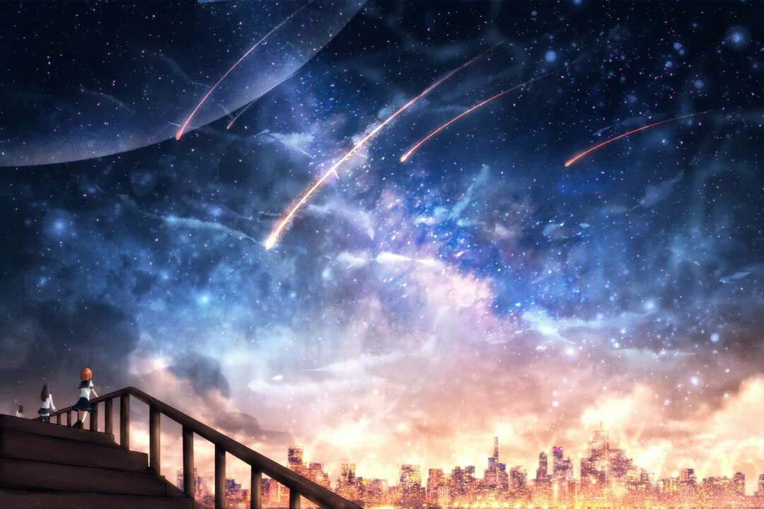 动漫星空壁纸:时光尚好,尽我所能爱我所爱,倾我所有给