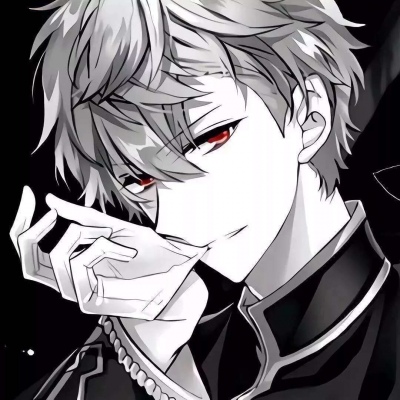 黑白帅气动漫男生头像