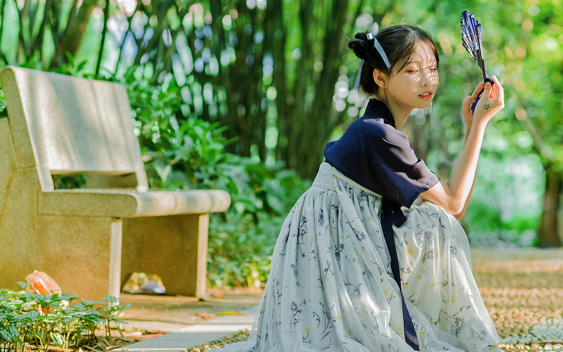 小清新古风美女写真图片桌面壁纸