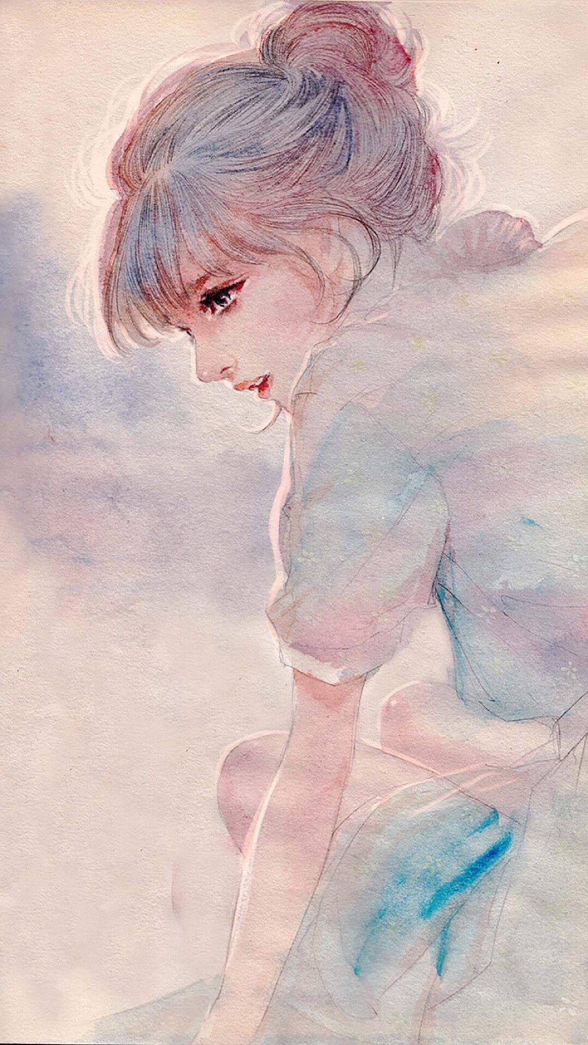 手绘壁纸水彩美人 看点快报