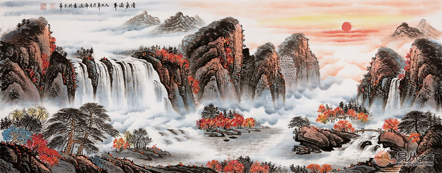 山水画,聚宝盆