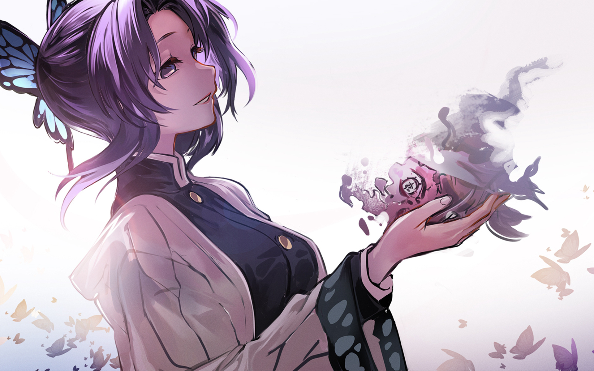 动漫鬼灭之刃蝴蝶忍高清桌面壁纸 看点快报