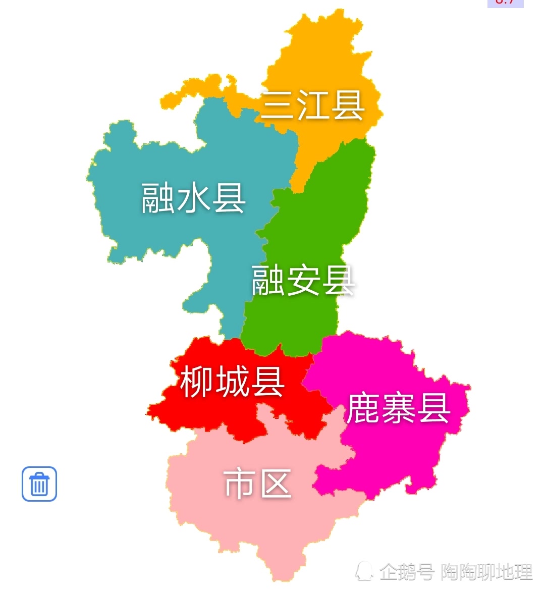 广西柳州市各区县建成区排名,最小是三江县,你的家乡排第几呢?