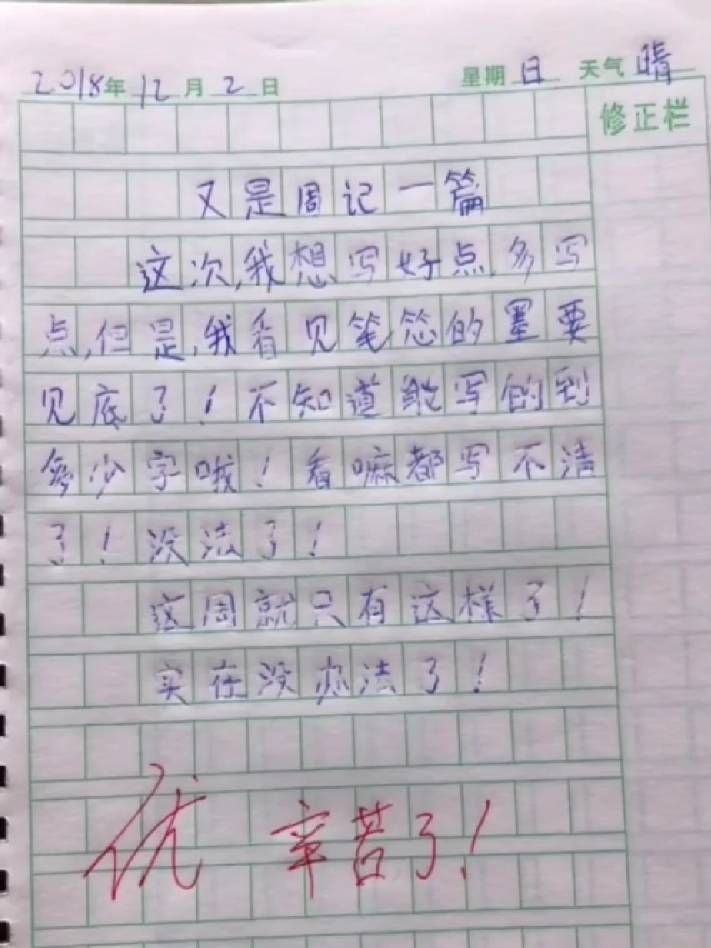 搞笑图片,周记,小朋友