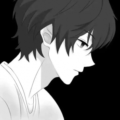 黑白帅气动漫男生头像