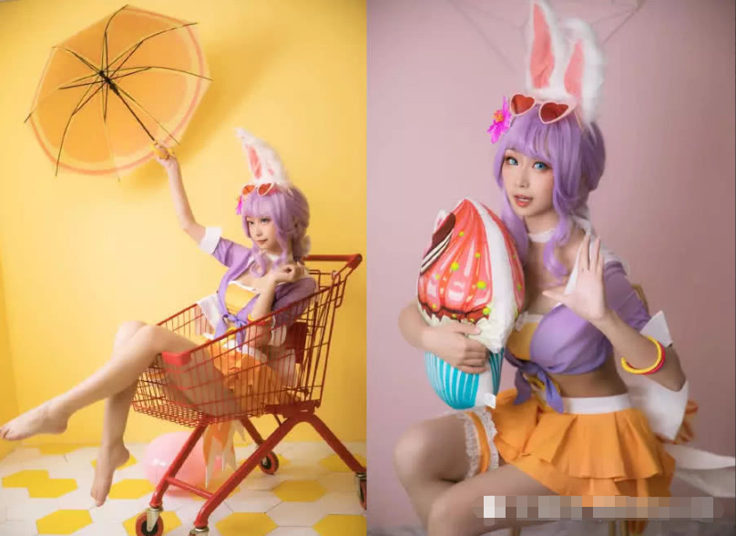 小姐姐cos王者荣耀公孙离,蜜橘之夏好活力,不仅可爱腿