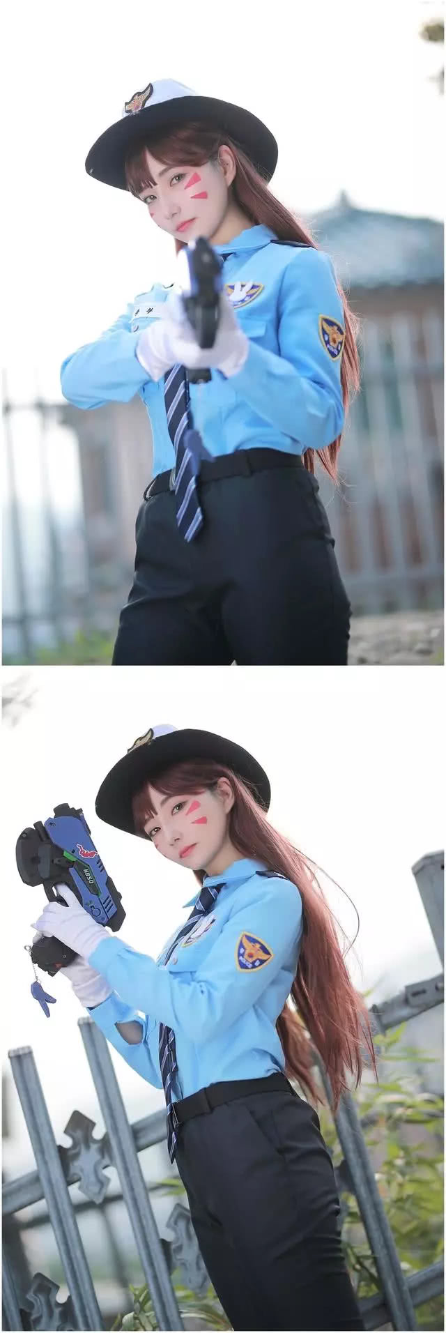 举起手来 韩国美女cosplay 守望先锋 女警d va 看点快报