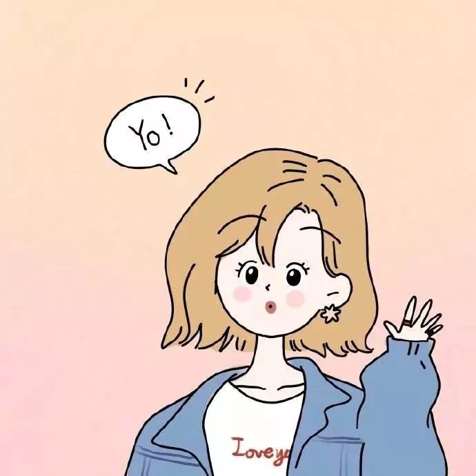 闺蜜头像动漫可爱卡通手绘女头
