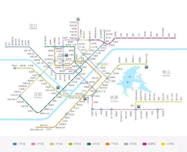 武汉地铁2021年线路图,武汉2021最新地铁图 截止目前,武汉地铁运营线路共9条,运营里程339千米.