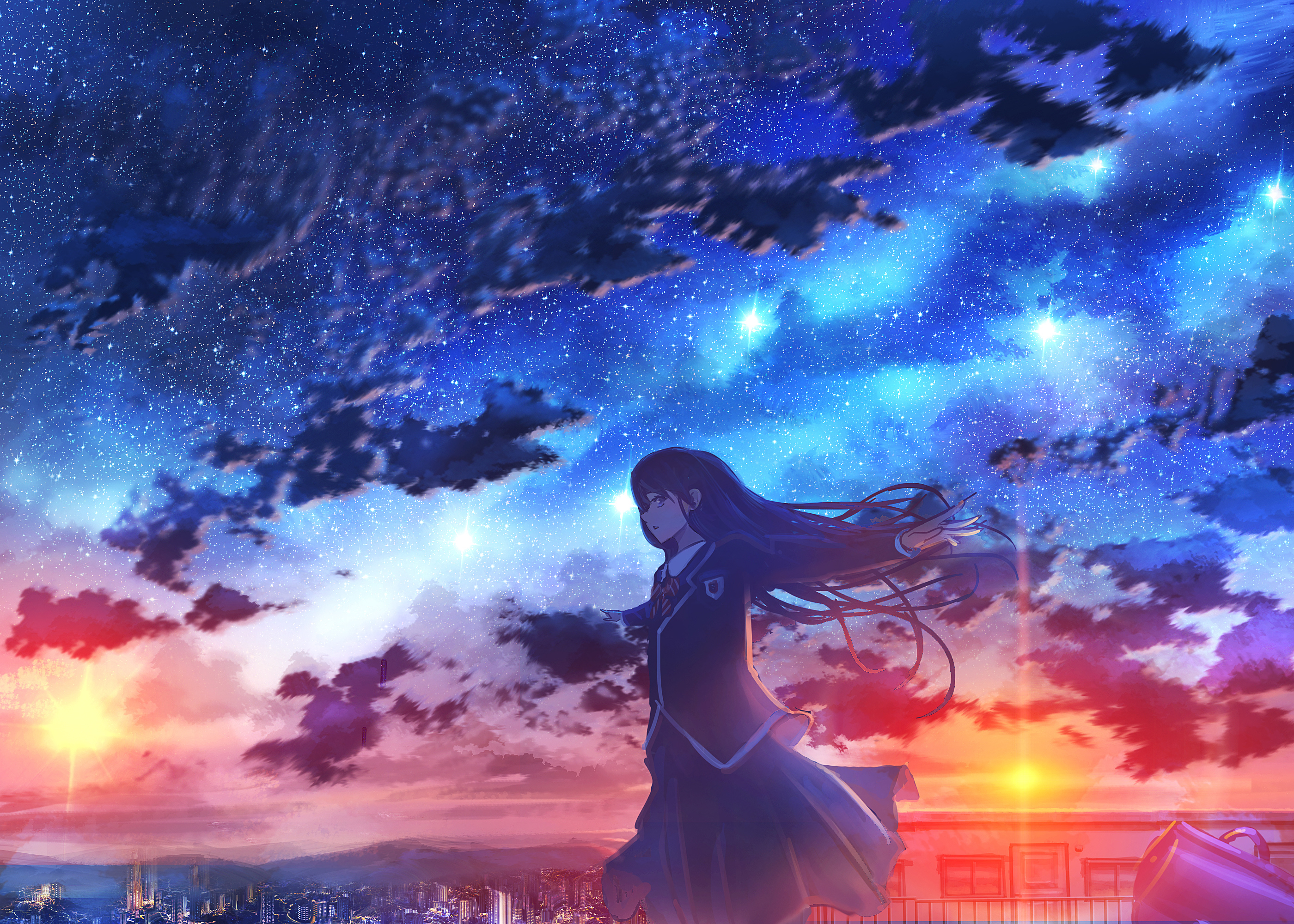精选动漫里那些唯美且震撼的星空图