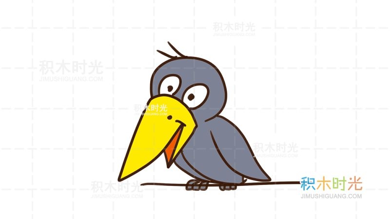 简笔画大全,乌鸦,简笔画,时光