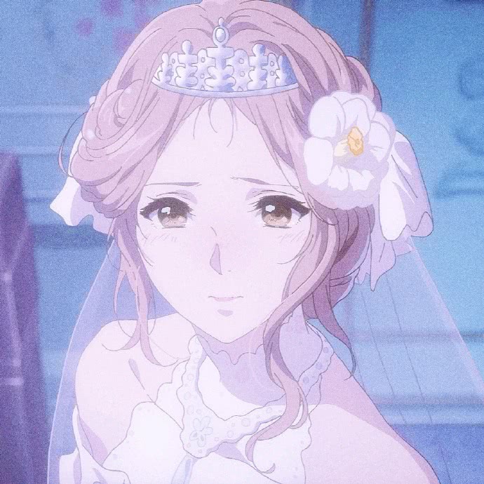 动漫头像:穿着白色婚纱的新娘,温婉大方