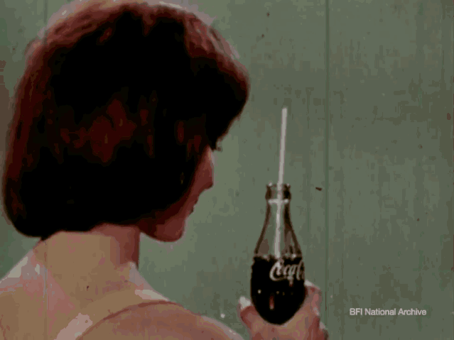 s first on-screen appearances:   uk advertisement for coca-cola