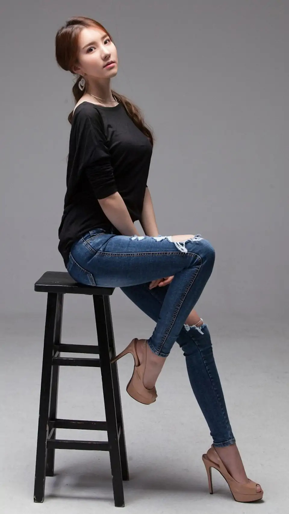 韩国美女 金孝轩 写真,穿牛仔裤大长腿超级惹眼!