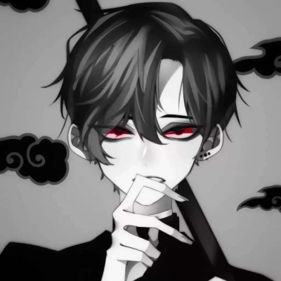 黑白帅气动漫男生头像