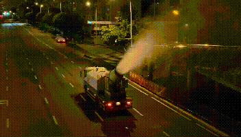 雾炮车,新型冠状病毒肺炎