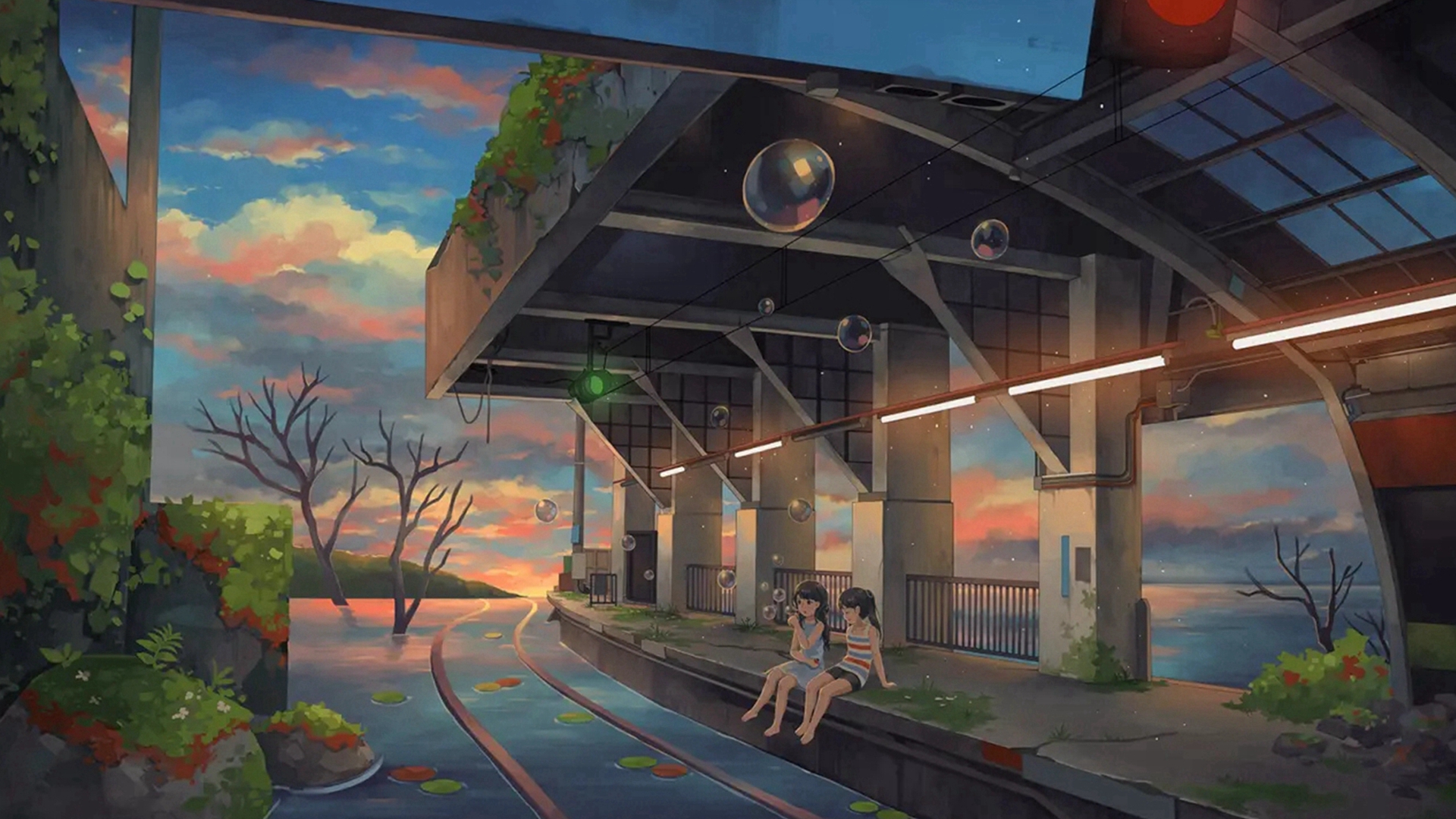 唯美意境动漫风景插画桌面壁纸