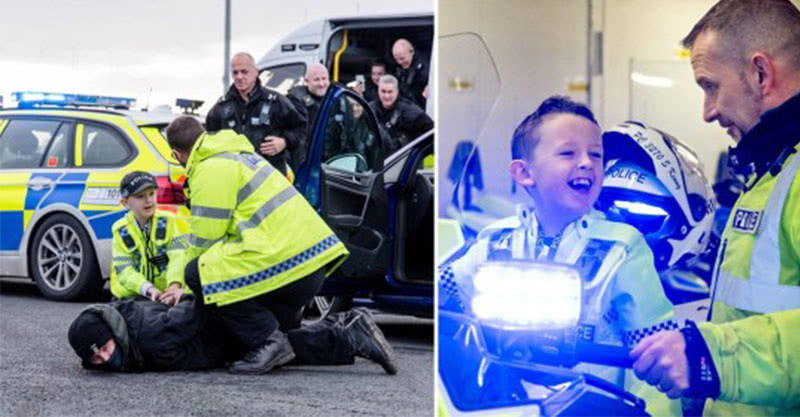 7岁病童 想当警察 暖警带他 1日员警训练 采指纹戴手铐全都体验 看点快报