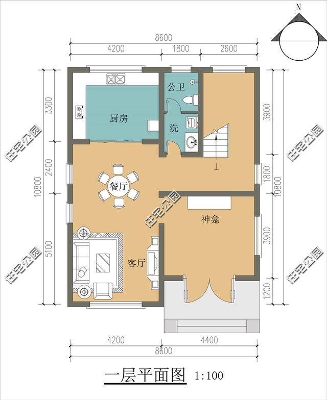 农村建房占地面积80至100平米,房屋方正三层带露台,该怎么设计?
