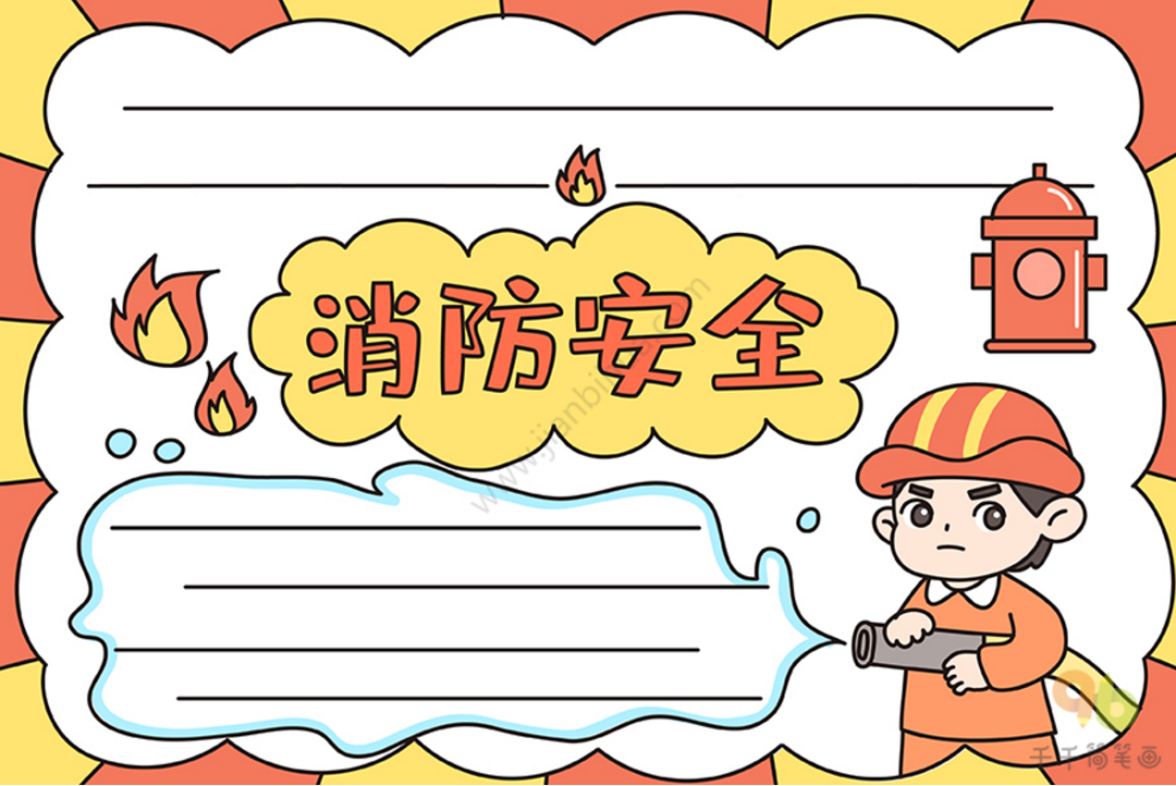 消防安全主题手抄报模板精选远离火患幸福平安