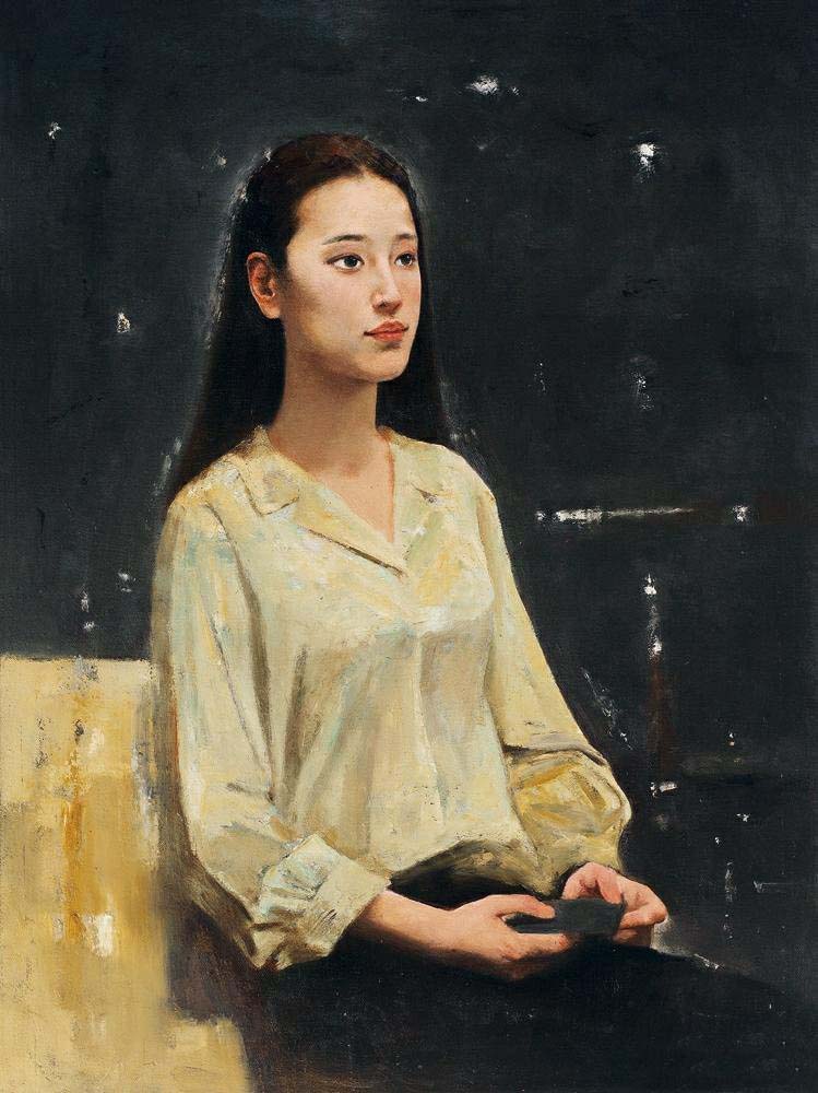 沉静的少女——刘文人物油画作品欣赏(图)