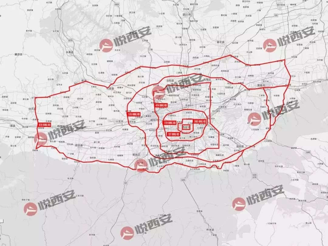 西安,环线,渭南,外环高速公路,蓝田县,北三环,蓝田,鄠邑