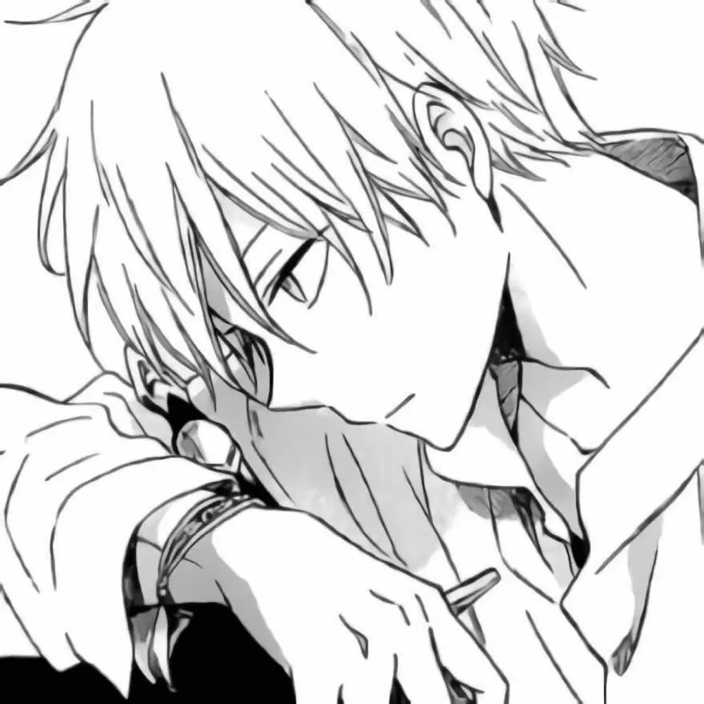 动漫男头|黑白系忧郁伤感男生头像