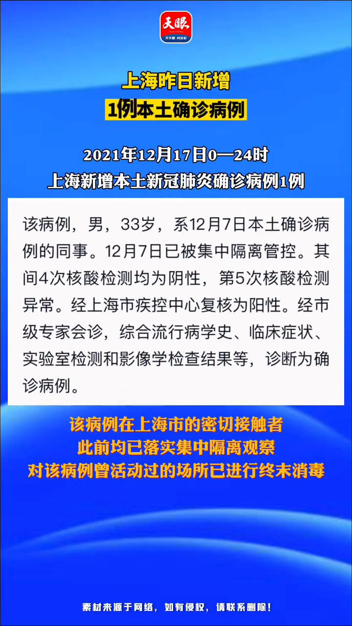 【上海新增1例确诊
 /上海新增确诊1人】
