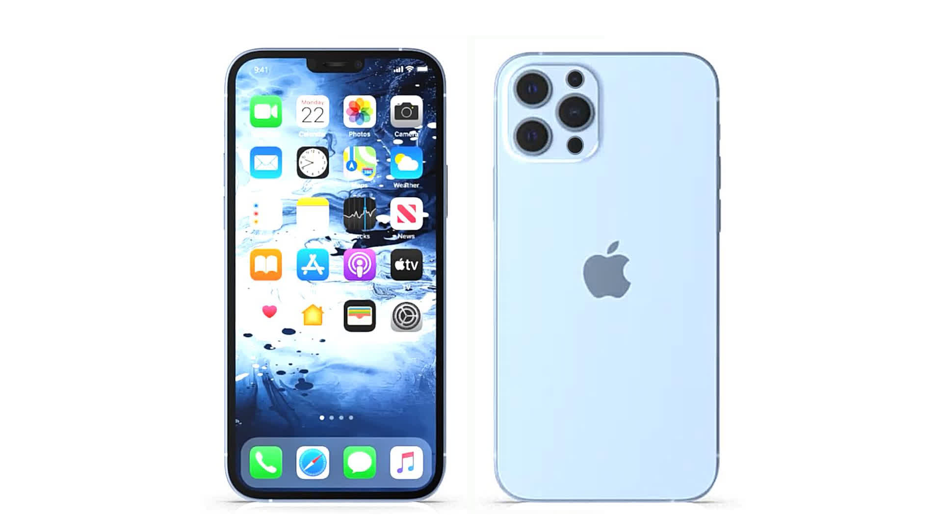 iphone13概念机,iphone13美图 iphone13概念机:刘海缩短取消充电端口,新增浴霸5镜头
