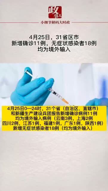 31省区市新增确诊24例 均为境外输入
 /31省区市新增确诊22例均为境外输入