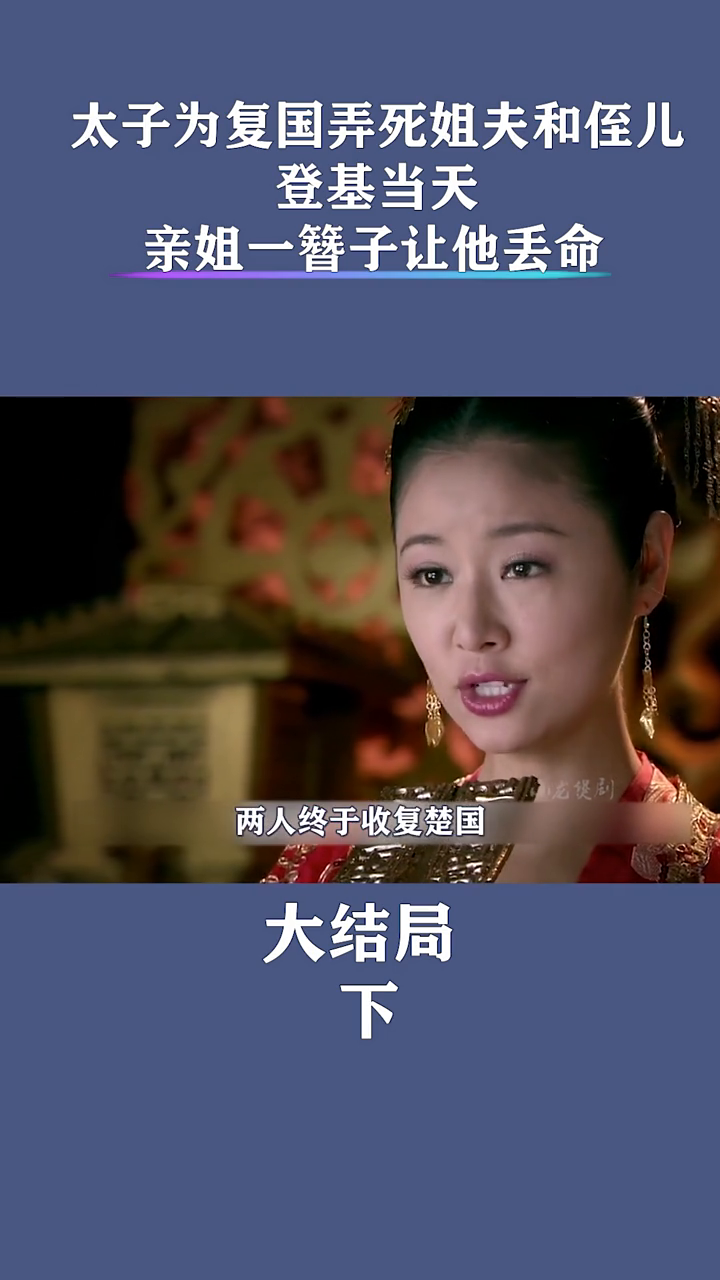太子为复国弄死姐夫和侄儿,登基当天,亲姐一簪子让他丢命