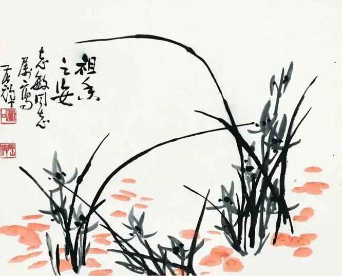 大师李苦禅的兰竹图!