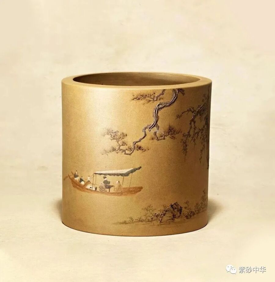 中国清時代紫砂筆筒 中国美術 大清乾隆年製 筒高さ17.6cm虎の区 QQ浏览器